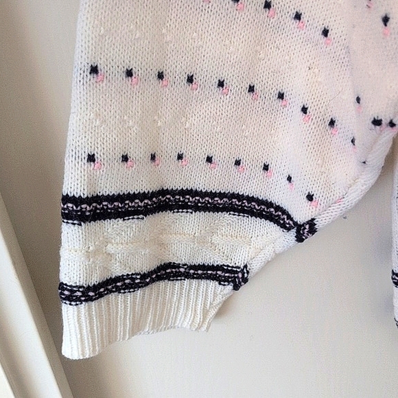 Vintage American Pride Womens Medium Mock Neck Sweater White Coquette Cottage - Picture 5 of 8